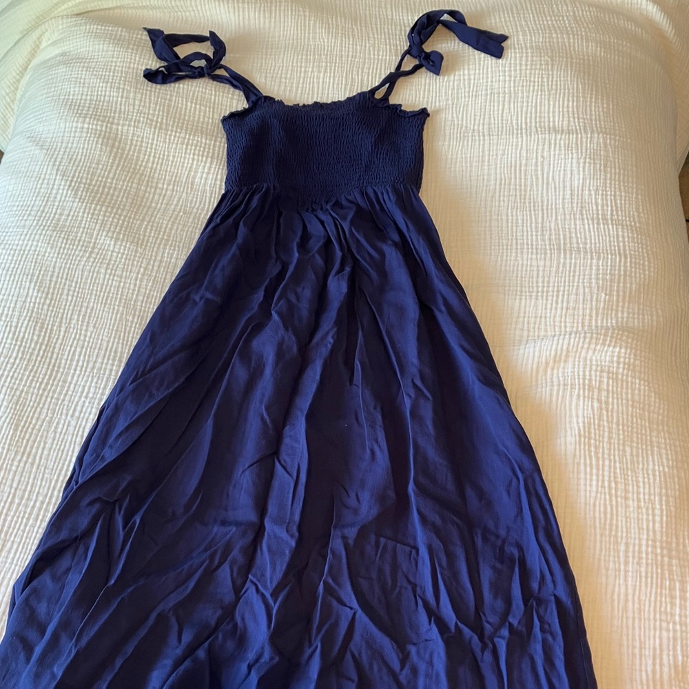 Lulus Navy blue tie strap midi dress
